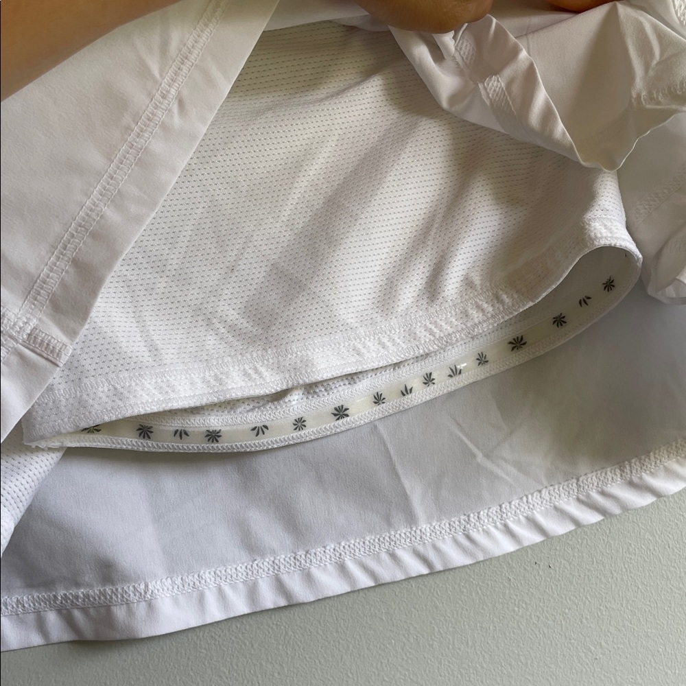Athleta Womens LARGE White Ace Tennis Skort Layered Ruffle Hem Athletic Skirt - Picture 7 of 10